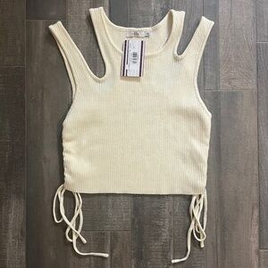 Lush Ribbed Cut Out Crop Top